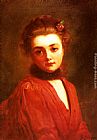 Famous Dress Paintings - Portrait of a Girl in a Red Dress
